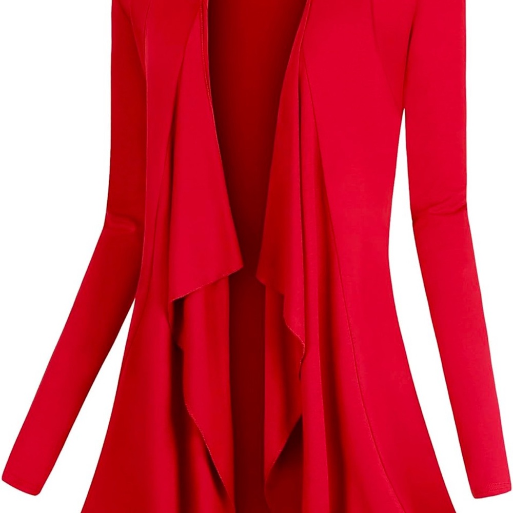 Urban Coco Chic Burnt Orange Open Front Waterfall Cardigan